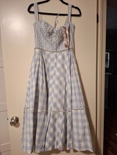 House of CB Chiarina Gingham Cotton Midi Dress