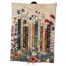 Vintage Blanket Gifts for Kids Girls Women,Retro Readers and 60x50 Inch Book