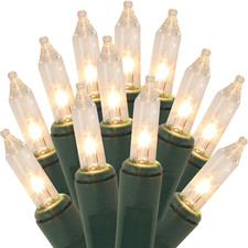 2 Pack Clear Christmas String Lights, 100 Count Each, Incandescent Mini Christma