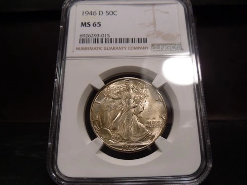 1946-D MS65 Liberty Walking Half Dollar NGC Certified Gem