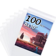 100Pack Acid-Free Crystal Clear Sleeves Storage Bags for 8x10 Photos