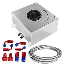 Universal 10 Gallon 40L Fuel Cell Polished Aluminum Fuel Tank 10 Gallon Silver