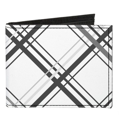Canvas Bi-Fold Wallet Plaid X White/Gray (US IMPORT)
