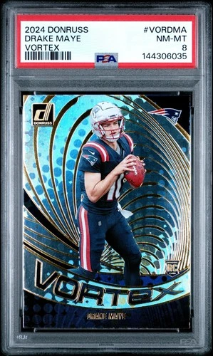 2024 Donruss Drake Maye #VOR-DMA PSA 8