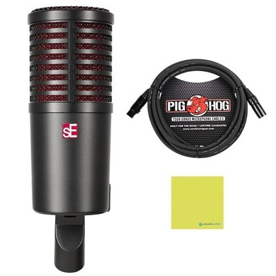 Liquid Audio sE Electronics DynaCaster Dynamic Broadcasting Microphone Bundle...
