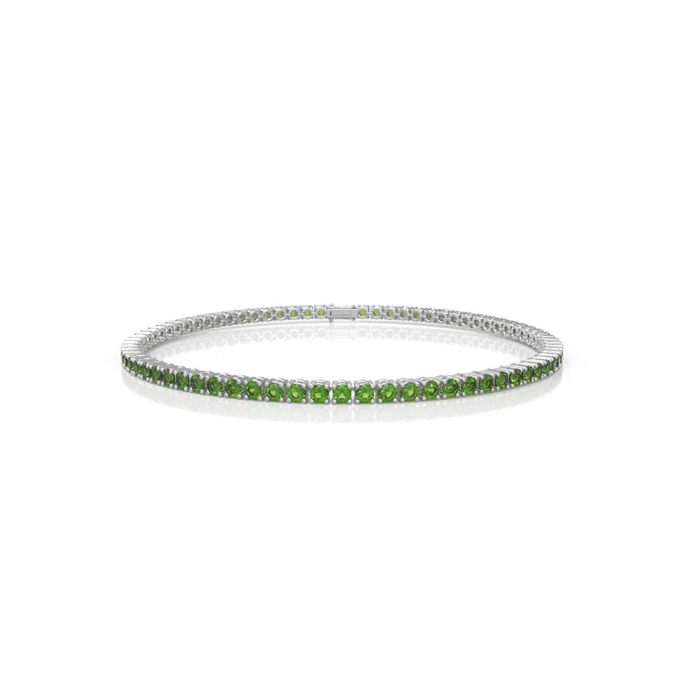 18K Gold Tennis Bracelet 2.90 CT Natural Peridot SGL Certified 18 CM - Image 3 of 4