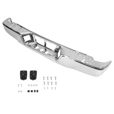 Rear Bumper Face Bar Chrome W/O Sensor Hole Fit For 2007-2013 Toyota Tundra