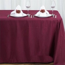 BURGUNDY Polyester 90x156" Rectangle TABLECLOTHS Wedding Party Home Linens