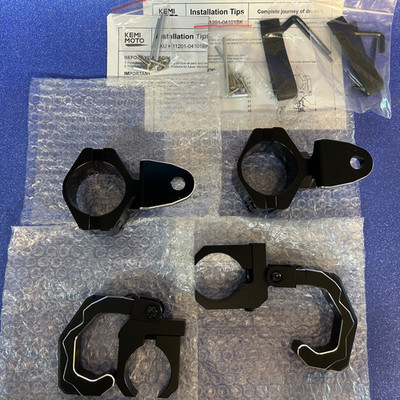 NOS, 4PCS KEMI MOTO Light Bar, ATV, Adjustable, CNC Whip Antenna, Light Mount