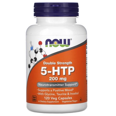 2 X Now Foods, 5-HTP, Double Strength, 200 mg, 120 Veg Capsules