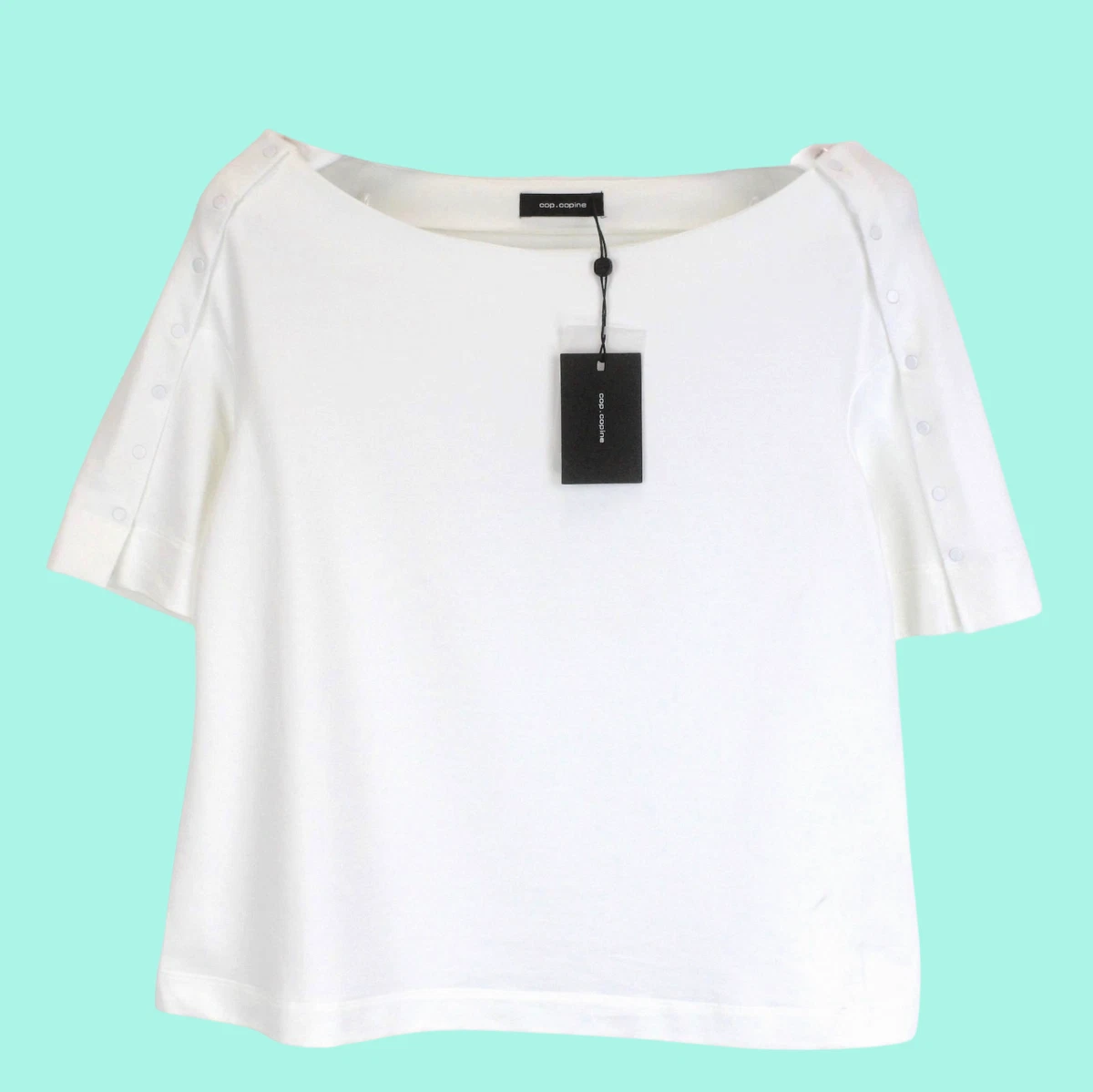 Chemisier Vintage COP COPINE Blanc 100% Coton Taille 38 - Occasion Très Bon État