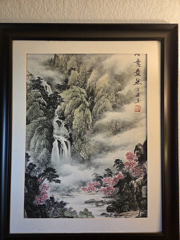 Vintage Chinese silk scroll painting Chinese landscapes painting