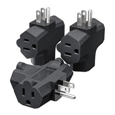 K KASONIC - 3-Outlet Grounding Adapter, UL Listed Plug Extender, Black