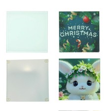 120PACK Sublimation Glass Coasters 3.9 Inch Square Insulated Photo Coasters