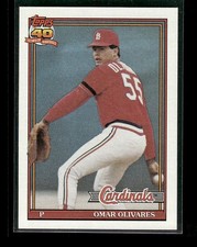 1991 Topps #271 - Omar Olivares - St. Louis Cardinals Baseball Rookie Card RC. rookie card picture