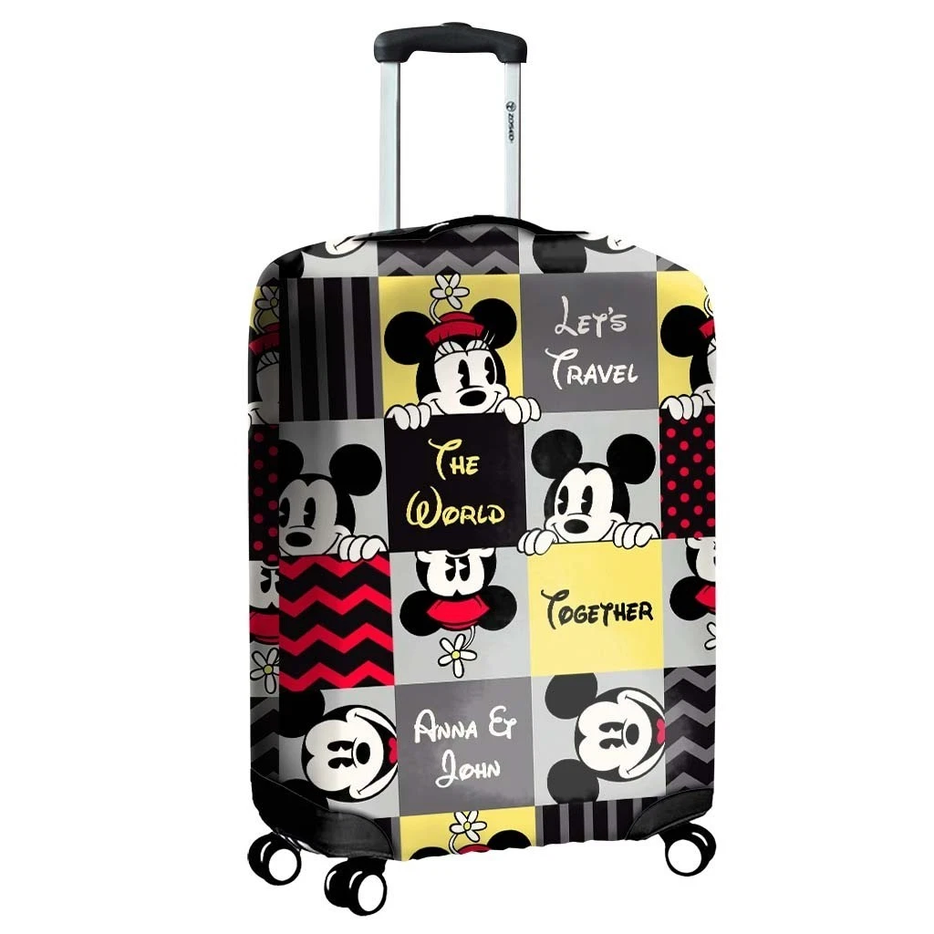 Personalized Mickey Minnie Couple Luggage Cover