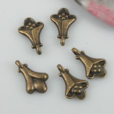 40pcs 14x8mm antiqued bronze color mini flower design charms EF0554