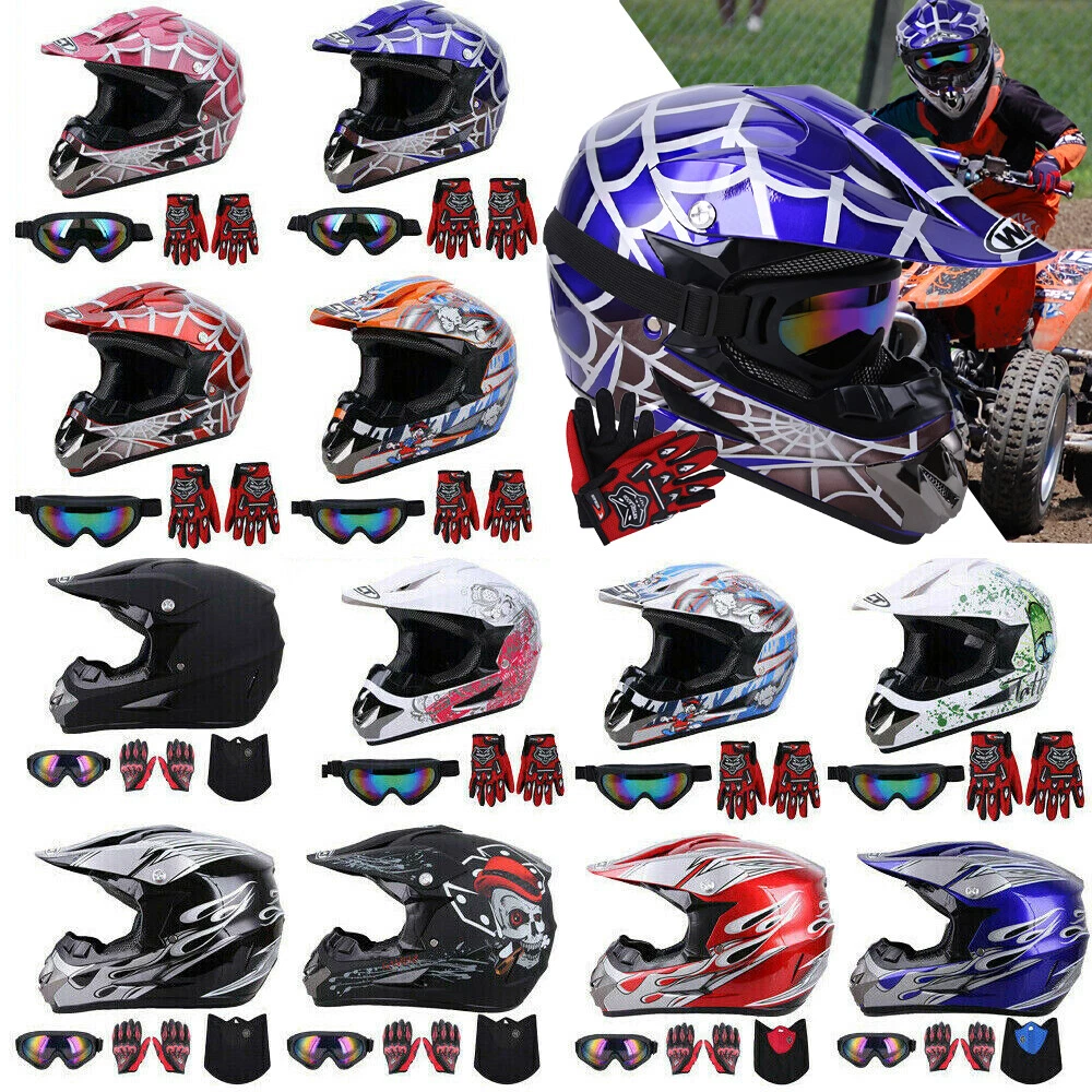 DOT Adult Youth Helmet Kids Motorbike Full Face Off-Road Dirt Bike Motor  Helmet