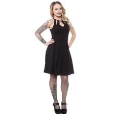 Sourpuss Little Black Diamond Dress Rockabilly Gothic PinUp Retro Derby Tattoo