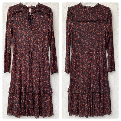NWT Summum Woman Amsterdam Luxury Jersey Floral Midi Dress Sz L Cottagecore