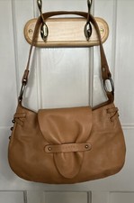 Lamarthe Paris Leather Tan Shoulder Hand Bag Classic Shape Lovely Quality