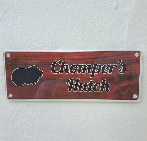Guinea Pig Personalised Name sign plaque for hutch -black writing Tags4Nags - Picture 3 of 25