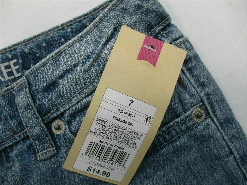 Nuevos Jeans Cherokee Capri Juveniles Talla 7 Algodón BOYFRIEND Cortos Foto 3 de 4