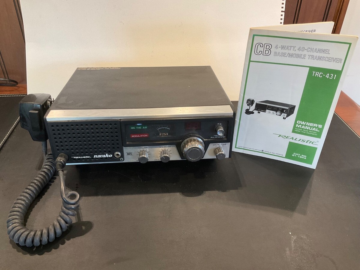 Vintage Realistic Navaho TRC-431 CB Radio Base Station w/ Mic