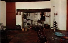 Washingtons Colonial Headquarters Kitchen Valley Forge PA Chrome Postcard