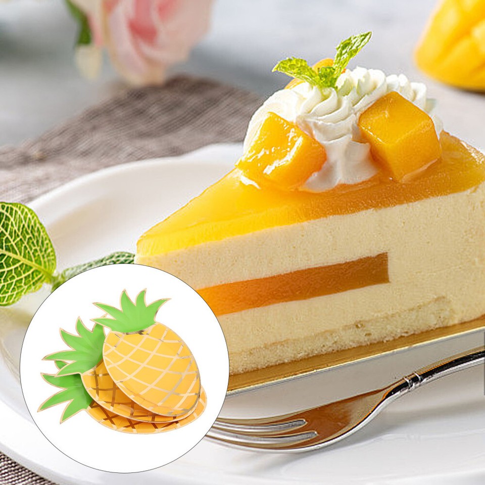40 Pcs Pineapple Plates Party Paper Plates Disposable Plates Hawaiian