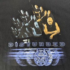Vintage Disturbed Believe Album Rock Band Shirt Size XLarge XL Black 2002 Giant
