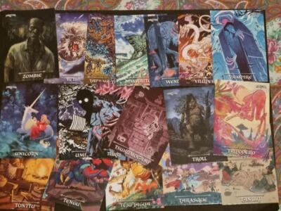 KOMPLETTES SET COMMON CARDS MONSTERS - DARIO MOCCIA - PANINI - TOP ZUSTAND