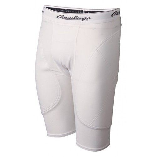 Rawlings Adult Mens Baseball Softball Padded Sliding Shorts MSS White