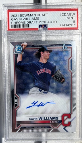2021 Bowman Draft Chrome Gavin Williams Auto RC Rookie PSA 9 Mint