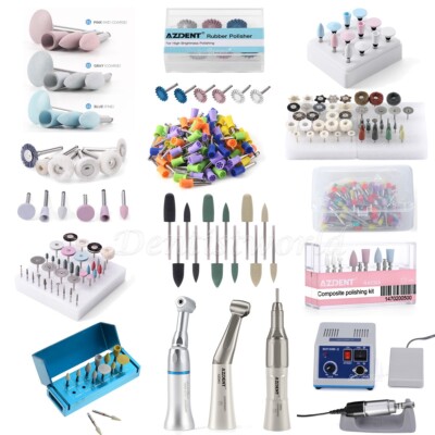 Dental Composite Polishing Kit Diamond Bur Straight Contra Angle Handpiece