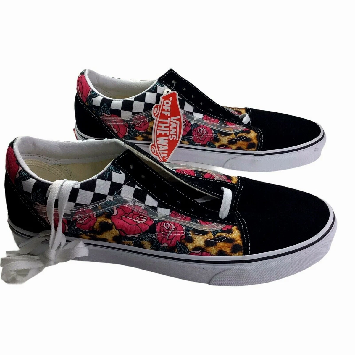 Vans Shoes Men s 11.5 Rose Animal Print Checkerboard Lace Up