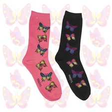 Beautiful Butterflies Wings Butterfly Effect Bug 2 Pairs Foozys Women's Socks 