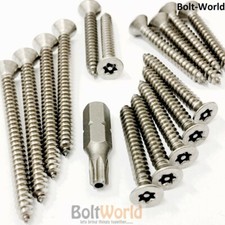 No.6 / 3.5mm A2 COUNTERSUNK CSK SELF TAPPING SECURITY SCREWS BOLT 6 LOBE PIN TX 