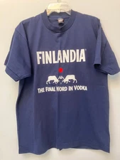 Finlandia: The Final Word in Vodka T-Shirt, Blue, Vintage, XL