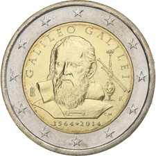 [#1251863] Italy, 2 Euro, Galileo Galilei, 2014, MS(63), Bi-Metallic, KM:New