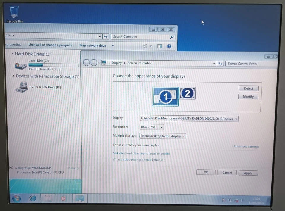 Acer Travelmate 2200 2201LC Laptop 15" 30GB 512MB Windows 7 ATI DVD AC97 Celeron - Image 3 of 4