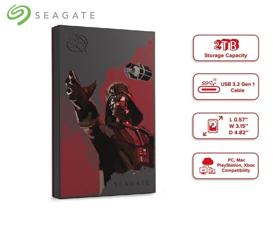 SEAGATE FireCuda 2TB External Gaming Hard Drive *DARTH VADER SPECIAL EDITION* - Image 2 of 4