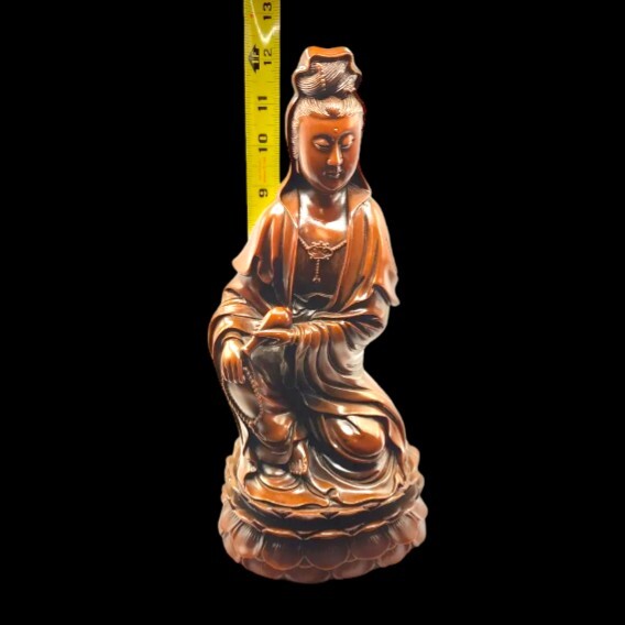 Kwan Yin Quan Yin Guanyin Bodhisattva Compassion Red Resin Lacquer
