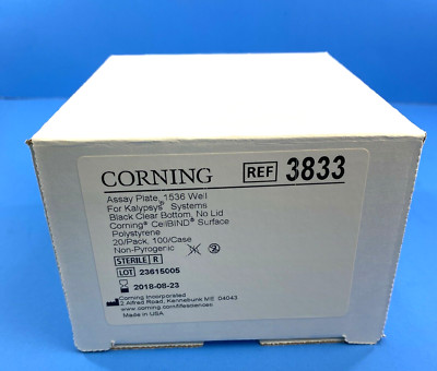 Corning Microplate 1536 Well Black with Clear Bottom Total of 20 Plates