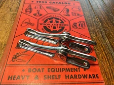 RARE PAIR OF WILCOX CRITTENDEN VINTAGE CHROMED BRONZE OSBORNE RACING CLEATS 6"