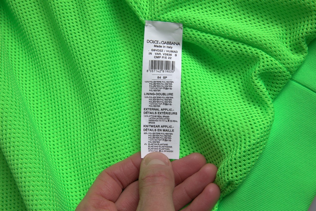 DOLCE & GABBANA Jacket Neon Green Polyester Long Sleeves Men