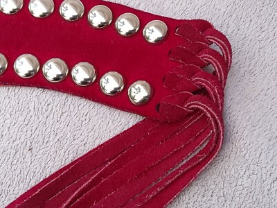 Miss Dior by Christian Dior Women Small Studded Fringe Burgundy leather Belt Miss Dior by Christian Dior Studded Fringe Burgundy leather  main image 4