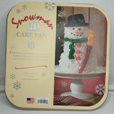 Nordic Ware Snowman Cake Pan 3D Non-stick cast aluminum USA new