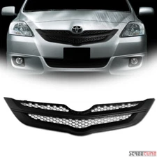 For 07-09 Yaris Sedan Matte Blk OE Honeycomb Mesh Front Grill Grille Replacement