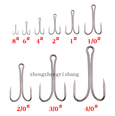 100PC Double Fishing Hooks Saltwater Open Shank Frog Hook High Carbon Steel  Barb | eBay